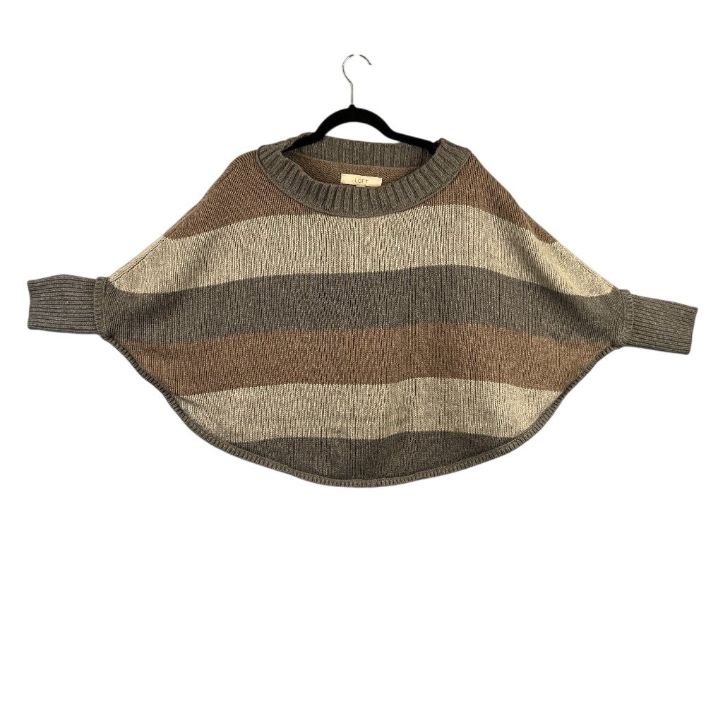 Ann Taylor Loft Wool Blend Striped Cape Sweater Size XS/S Cropped